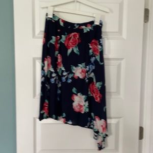 Red + Olive asymmetrical skirt. NWT